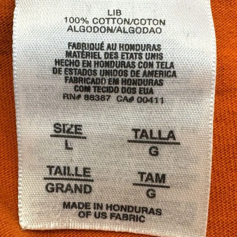 Vintage Adidas Orange 3 Stripes Graphic Tee T-Shirt Sz Large Short Sleeve Cotton